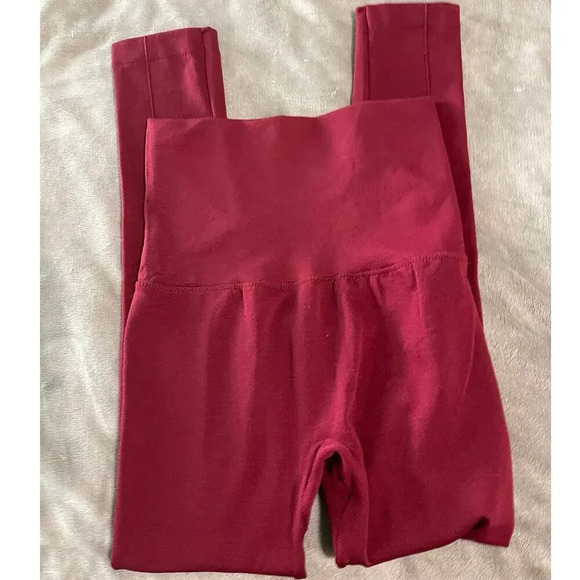 NWOT Catherine Malandrino Maroon Professional Leggings Size Small-Medium High - Picture 4 of 7